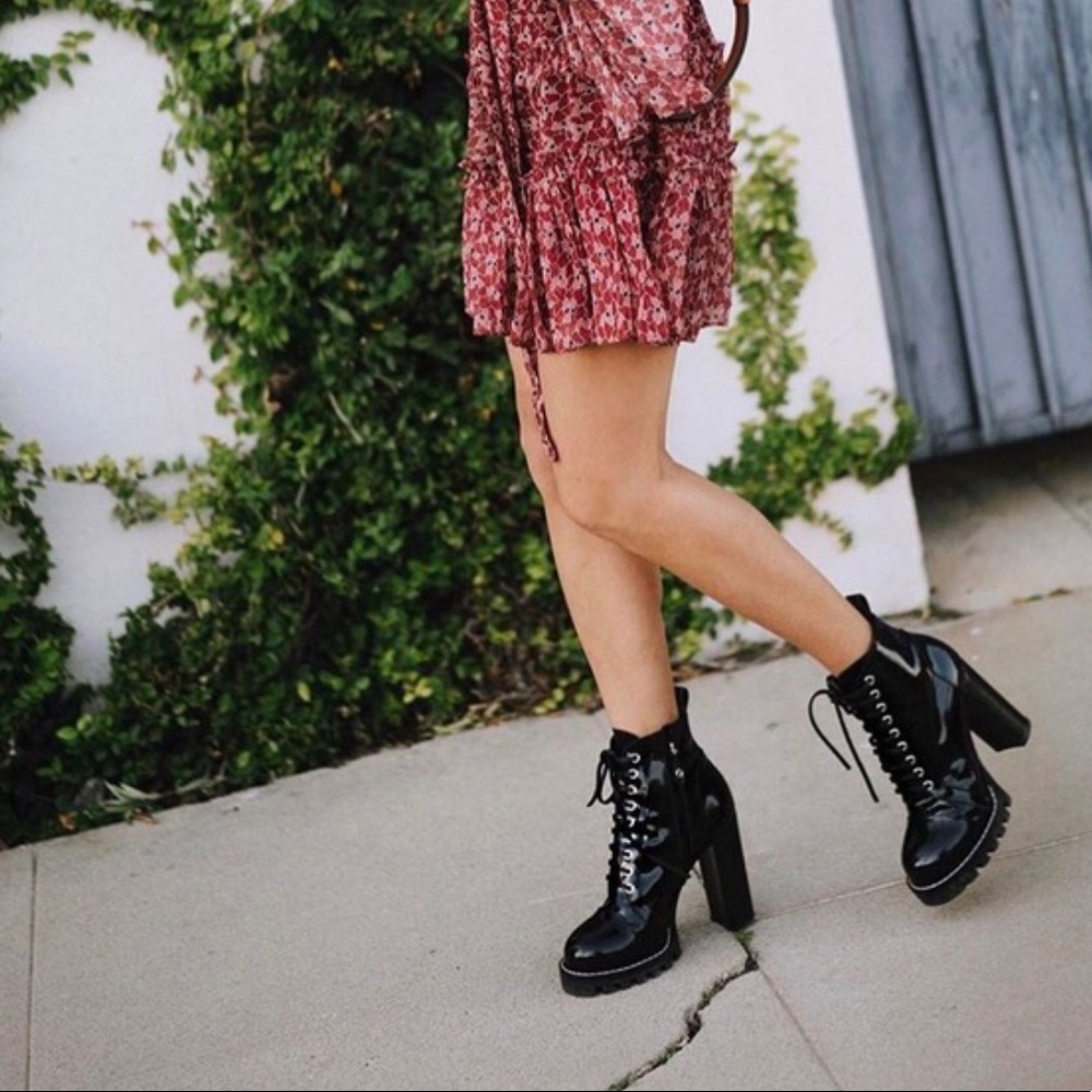 🚫SOLD🚫 Chunky Heel Moto Combat Boots